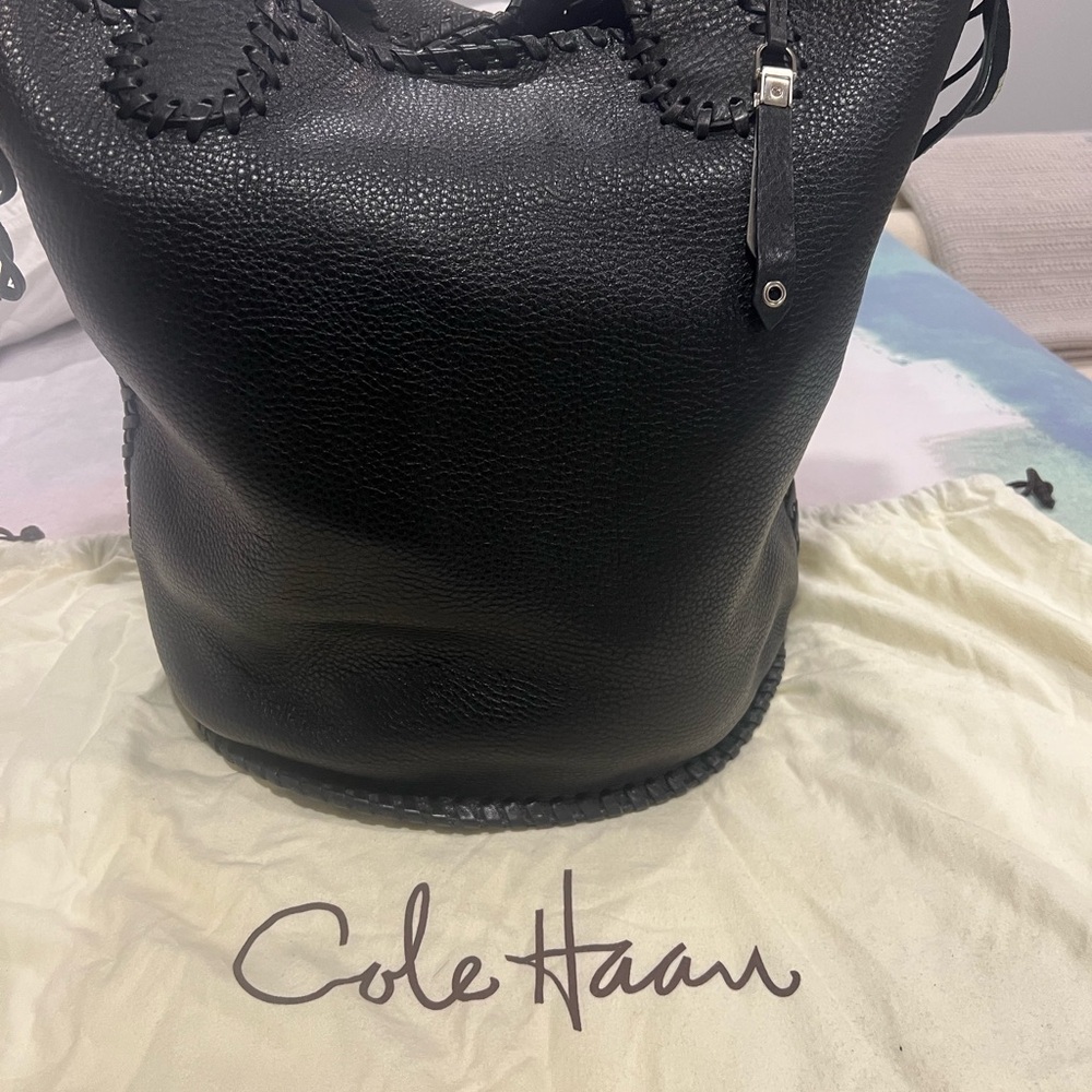 Cole Haan Black Textured Shoulder Bag